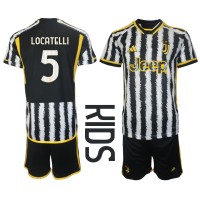 Camiseta Juventus Manuel Locatelli #5 Primera Equipación Replica 2023-24 para niños mangas cortas (+ Pantalones cortos)